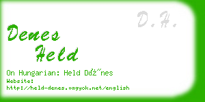 denes held business card